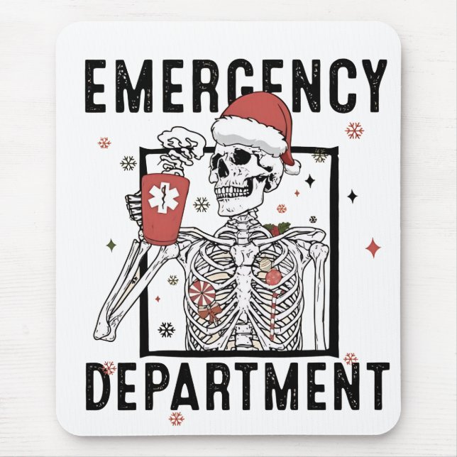 Tapis De Souris Service d'urgence Skeleton Nuring Coffee Lover (Devant)