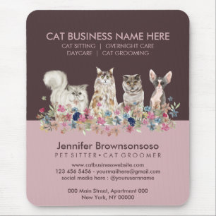 Tapis De Souris Service vétérinaire pour chats petits roses assis