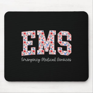 Tapis De Souris Services médicaux d'urgence Ems Fleur sauvage