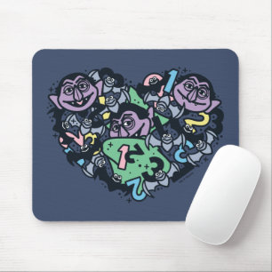 Tapis De Souris Sésame Sésame Comte von Count Doodle Heart