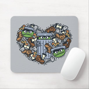 Tapis De Souris Sésame Sésame   Oscar the Grouch Doodle Heart