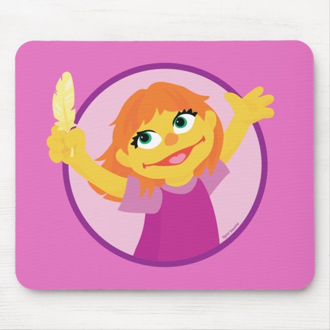 Tapis De Souris Sesame Street | Julia tenant une plume (Devant)