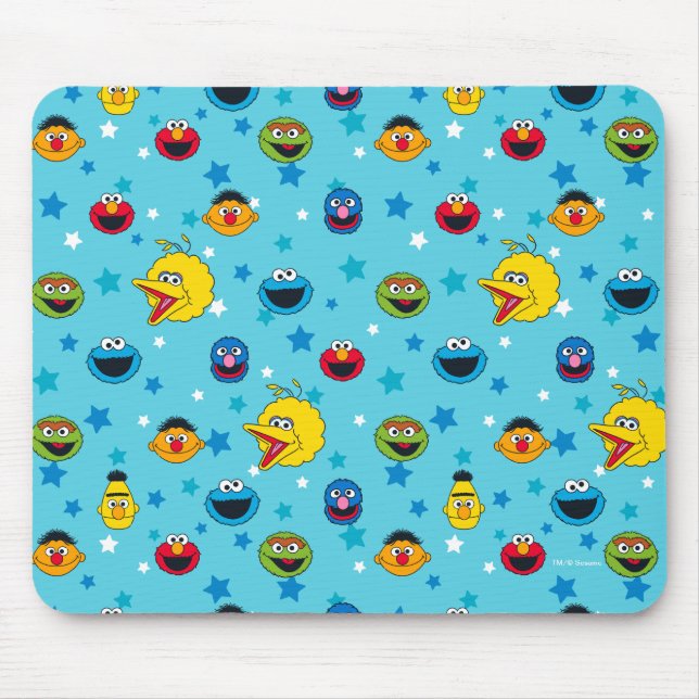 Tapis De Souris Sesame Street | Motif en étoile des meilleurs amis (Devant)