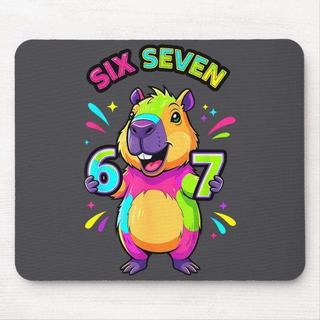 Tapis De Souris Seven Capybara Cartoon 67 Six Tee (Devant)