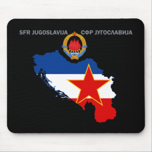 Tapis De Souris SFR Yougoslavie - carte - emblème - drapeau