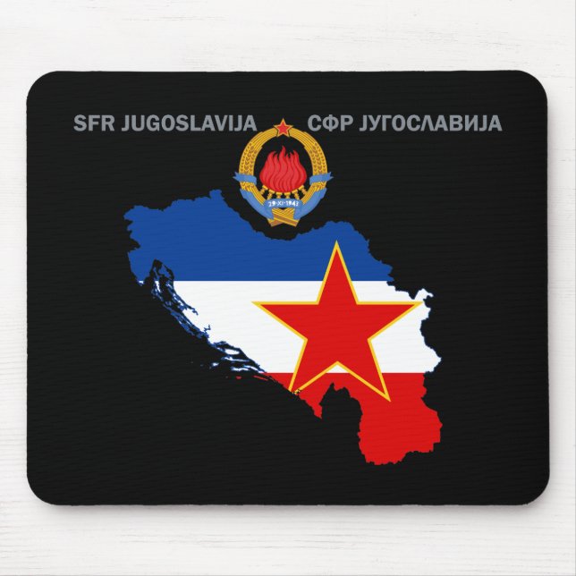 Tapis De Souris SFR Yougoslavie - carte - emblème - drapeau (Devant)