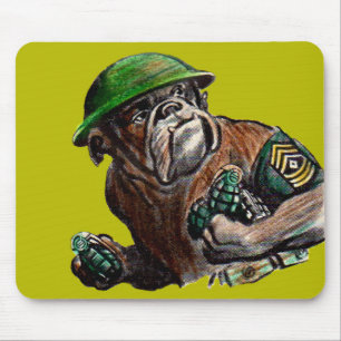 Tapis De Souris Sgt Rover, chien-chien 2ème guerre mondiale
