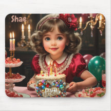 SHAE ~ Fille d'anniversaire Vintage ~ Mousepad