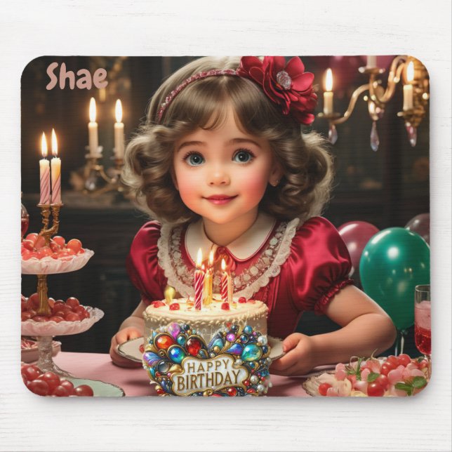 Tapis De Souris SHAE ~ Fille d'anniversaire Vintage ~ Mousepad (Devant)