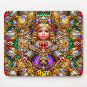 Tapis De Souris SHAE ~ Poupée de Noël Vintage ~ Mousepad
