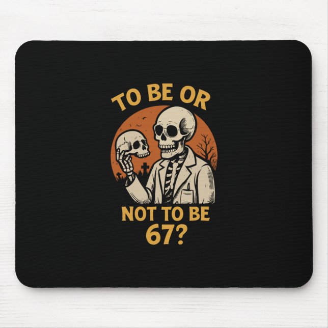 Tapis De Souris Shakespeare 67 Mème Drôle Squelette Nerd Halloween (Devant)