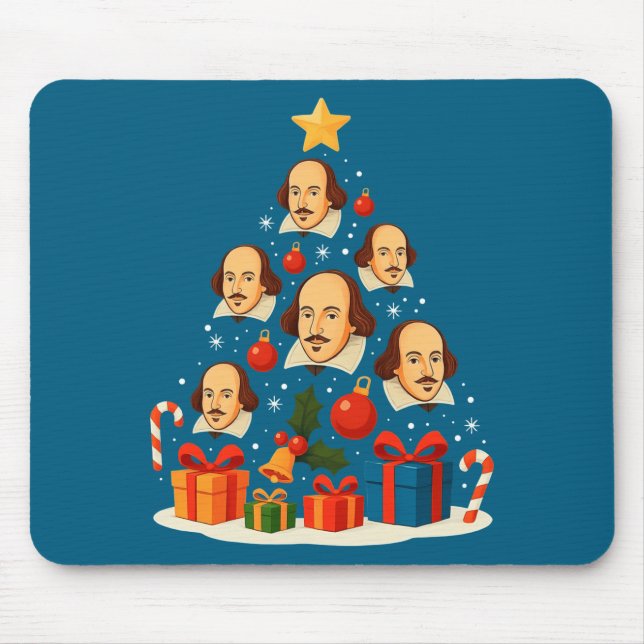 Tapis De Souris Shakespeare English Literature Christmas Tree Xmas (Devant)