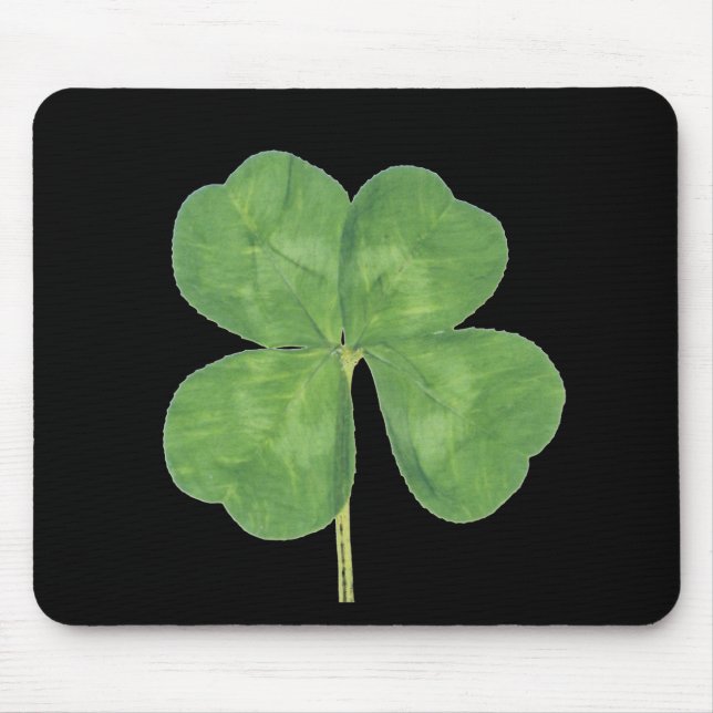 Tapis De Souris Shamrock chanceux de trèfle de Quatre-Feuille (Devant)