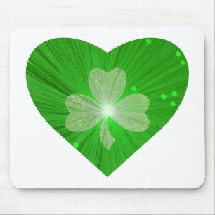 Tapis De Souris Shamrock Coeur mousepad blanc