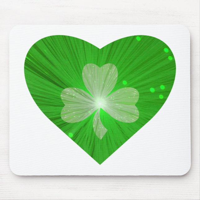 Tapis De Souris Shamrock Coeur mousepad blanc (Devant)
