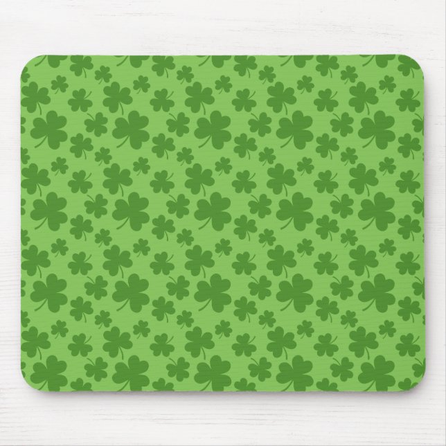 Tapis De Souris Shamrock de la Saint Patrick Motif Clover (Devant)