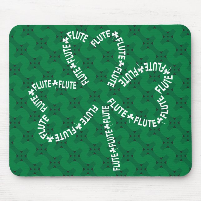 Tapis De Souris Shamrock de texte fluide (Devant)