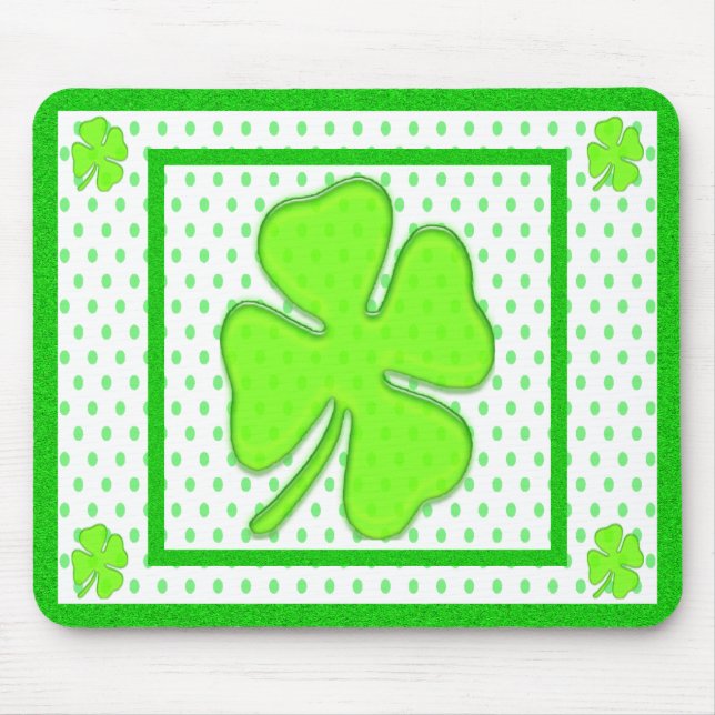Tapis De Souris Shamrock et Pois - (Devant)