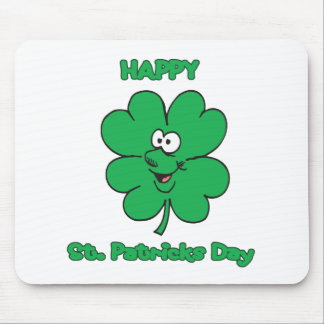Tapis De Souris Shamrock heureux Smilie de Jour de la Saint