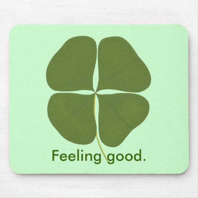 Tapis De Souris Shamrock, Se sentir bien, affirmation mousepads (Devant)