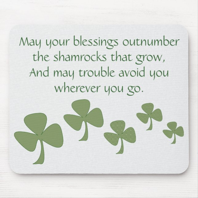 Tapis De Souris Shamrock vert et or (Devant)