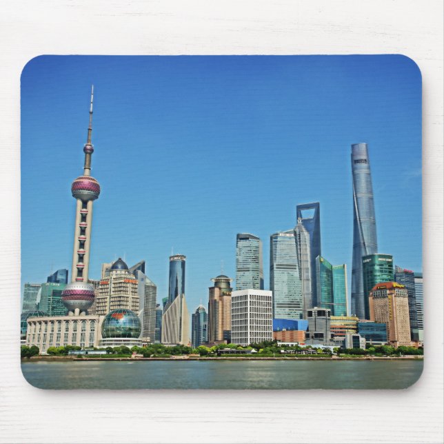 Tapis De Souris Shanghai, Chine - Vue depuis le Bund - Mousepad (Devant)