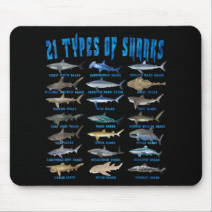 Tapis De Souris Shark Lovers 21 Types of Sharks Ocean Animal