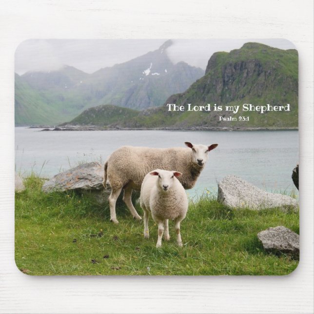 Tapis De Souris Sheep and Lamb by a Lake (Devant)