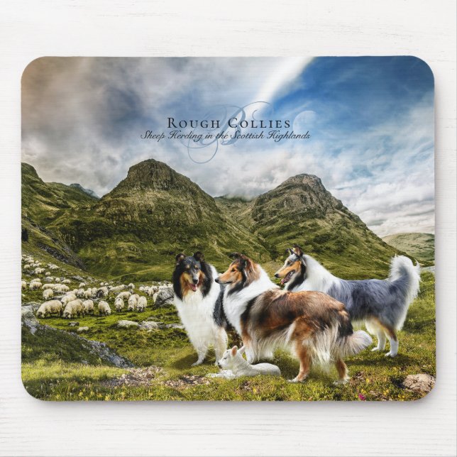 Tapis De Souris Sheep Herding Rough Collies - Personalized (Devant)