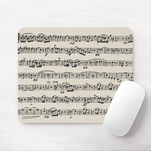 Tapis De Souris Sheet Music On Burlap (Avec souris)