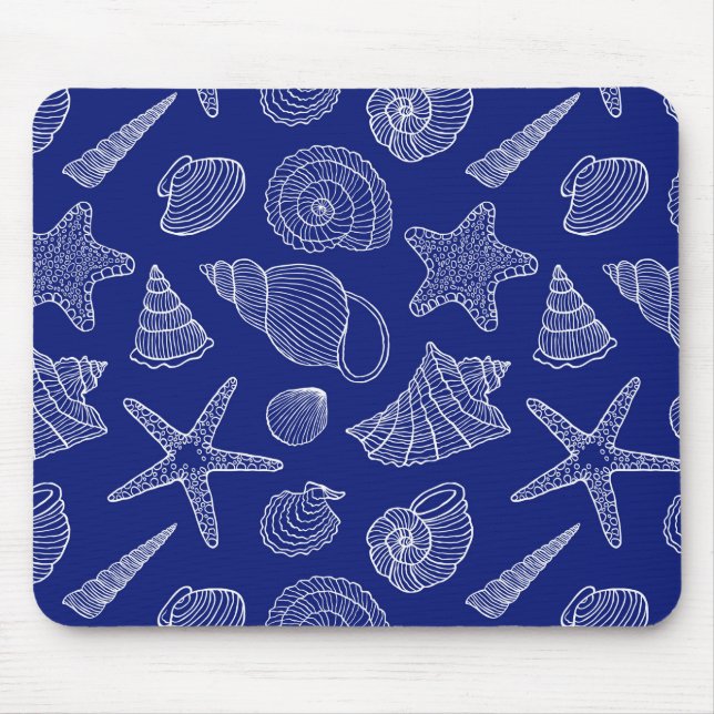Tapis De Souris Shell bleu lumineux modèlent (Devant)