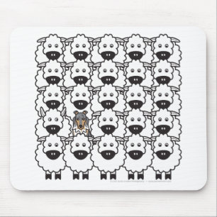 Tapis De Souris Sheltie chez les moutons