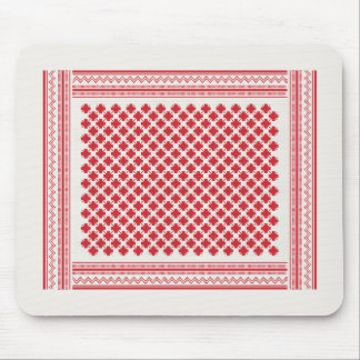 Tapis De Souris Shemagh Keffiyeh rouge et blanc à motif