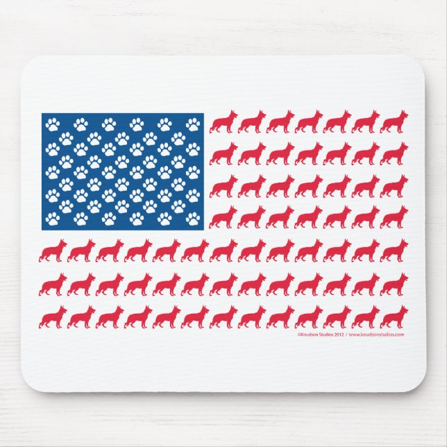 Tapis De Souris Shepard-Flag Patriotique (Devant)