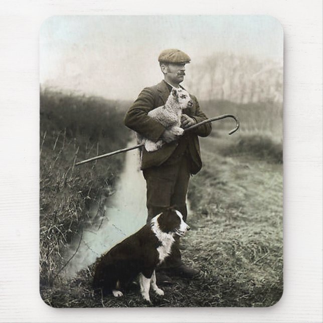 Tapis De Souris "Shepherd avec le ~Mousepad de border collie et (Devant)