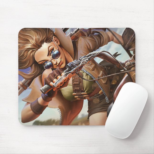 Tapis De Souris Sheriff Gaming Mousepad | Moto Cool Rider Pad (Avec souris)