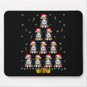 Tapis De Souris Shetland Sheepdog Chien Santa Hat Noël Lumières Ch