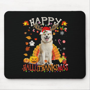 Tapis De Souris Shiba Inu Chien Halloween Chien de Noël Joyeux Hal