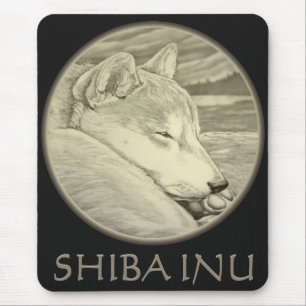 Tapis De Souris Shiba Inu Mousepad Cadeaux de Wolf Dogs anciens