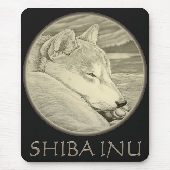 Tapis De Souris Shiba Inu Mousepad Cadeaux de Wolf Dogs anciens (Devant)