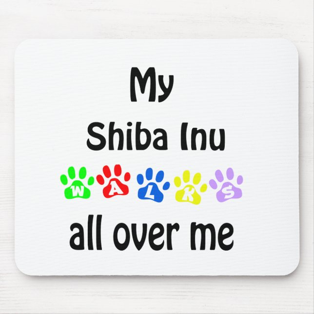 Tapis De Souris Shiba Inu Walks Design (Devant)
