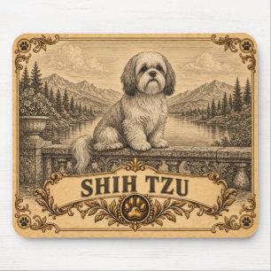 Tapis De Souris Shih Tzu, Chien de Patrimoine Vintage