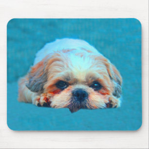 Tapis De Souris Shih Tzu Chien Water color art Portrait