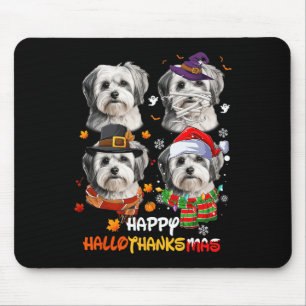 Tapis De Souris Shih Tzu Dog Hallothanksmas Halloween Thanksgiving