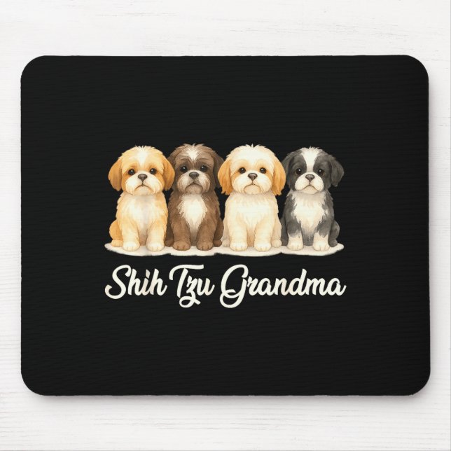 Tapis De Souris Shih Tzu Grandma Cute Dog Lover Gift Funny Women P (Devant)