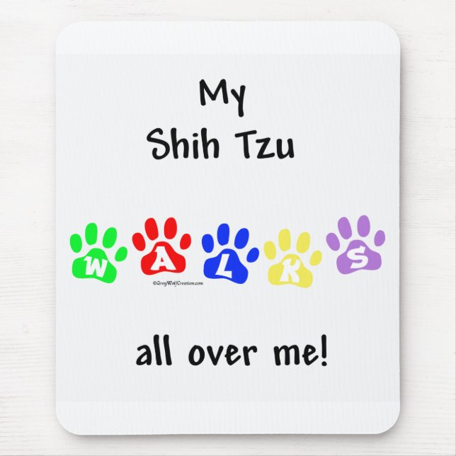 Tapis De Souris Shih Tzu Marche Sur Vous (Devant)