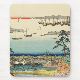 Tapis De Souris Shinagawa, Japan: Vintage Woodblock Print