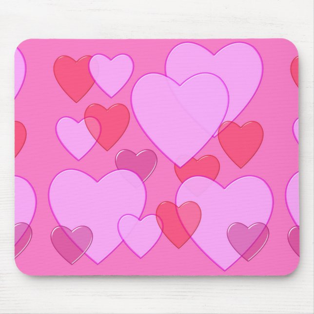 Tapis De Souris Shining heart Valentine background rose (Devant)
