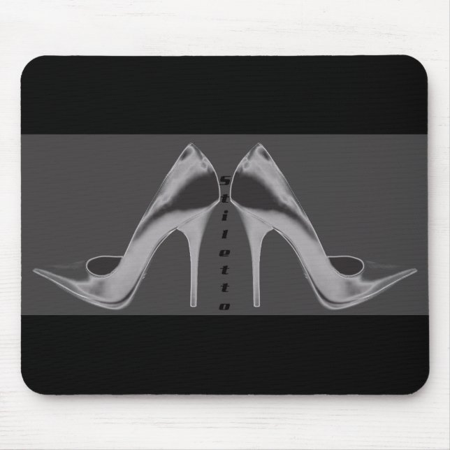 Tapis De Souris Shiny Silver Stiletto Art (Devant)