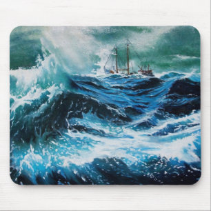 Tapis De Souris Ship In the Sea in Storm